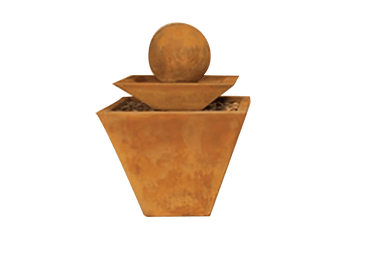 Two Tier Tapered Square Outdoor Cast Stone Garden Fountain Fountain Tuscan